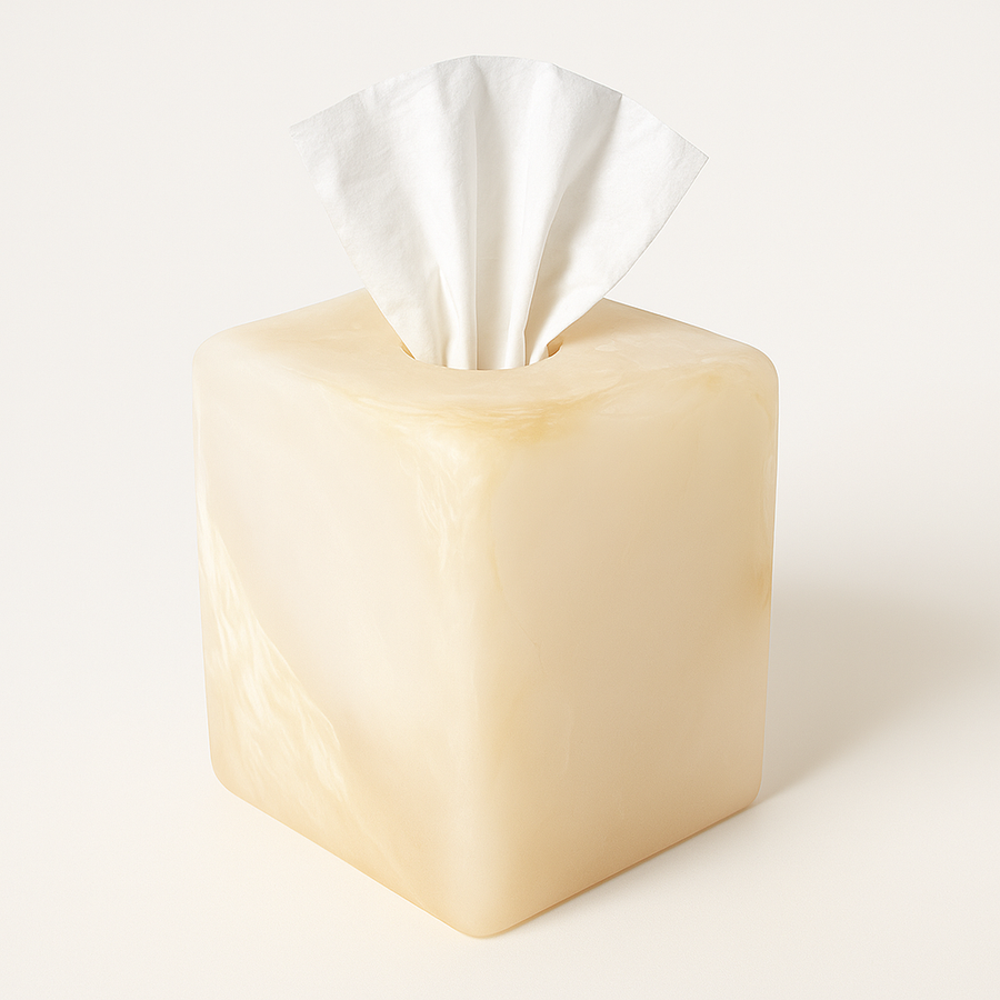 Set de Baño Orgánico Alabastro Beige – 6 Piezas de Resina Artesanal