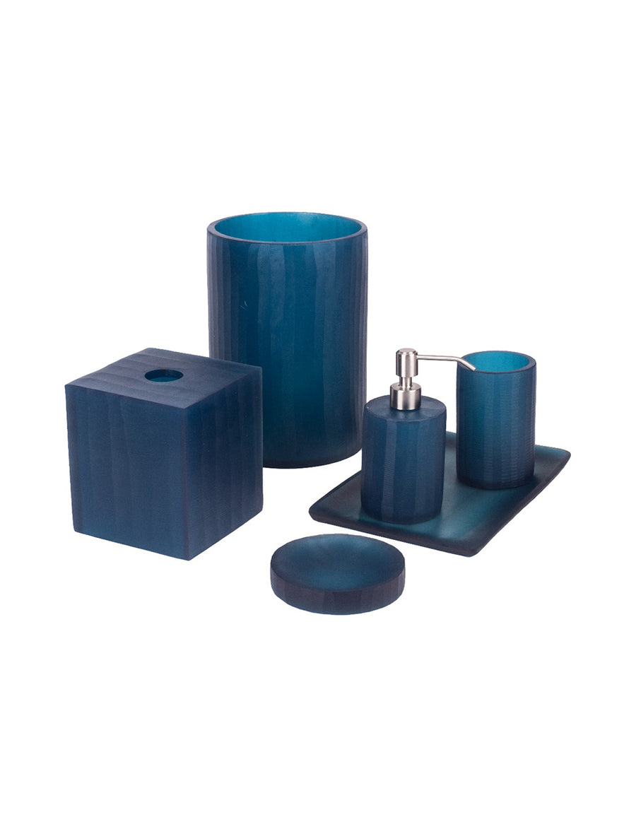 Set de baño de Resina Ana Azul Plumbago – 6 piezas