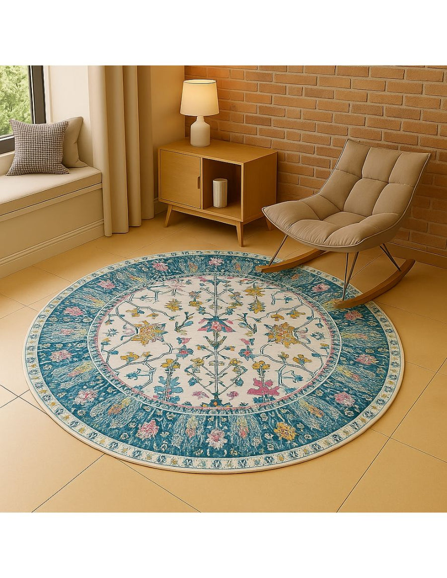 Tapete Jovita Turquouise - Redondo 2m diámetro | Pelo Corto